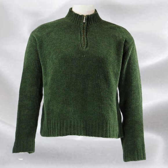 RAFAELLA Green Mock Neck Sweater in Size Medium - Picture 1 of 4